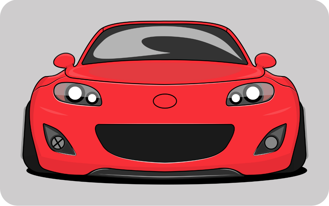 Turbo / Stylized red sports car front view